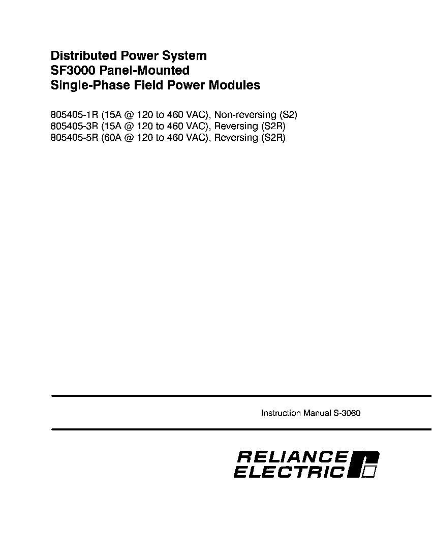 First Page Image of 805405-5R Instruction Manual S-3060 SF3000 Field Power Module.pdf